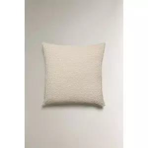 ZARA 와플 니트 쿠션 커버 - 라이트 그레이
