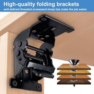 0-90-180도 접이식 힌지 셀프 잠금 브래킷 테이블 의자 가구 다리 지지대 탄소강 나사 포함