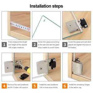 아연 합금 옷장 캐비닛 측면 장착 유리 도어 힌지 프레임리스 클램프 가구 부품