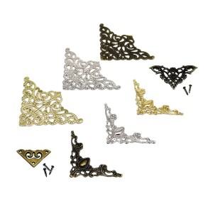 책스크랩북 사진 앨범 프레임 보석 가슴 선물 와인 나무 상자 케이스에 대 한 12pcs 금속 장식 코너 커버