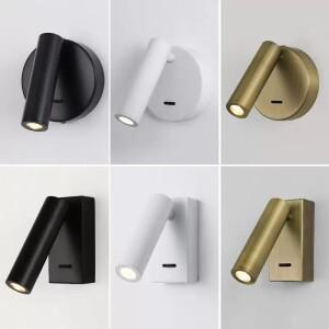 스위치가 있는 실내 LED 벽 조명 인테리어 램프 Decorat 침실 호텔 객실 침대 옆 독서 등