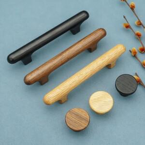 가구 용 나무 간단한 손잡이 검은 호두 서랍 라운드 골동품 주방 캐비닛 긴 옷장 320mm 당겨