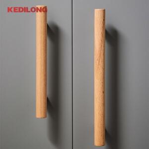 KEDLO 유럽 스타일의 나무 색상 단일 구멍 손잡이 주방 캐비닛 서랍 황동 + 너도밤 T-핸들