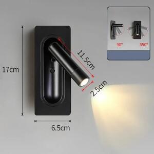 LED 주변 독서 등 조정 가능한 매립형 벽 조명 넓은 전압 85V-265V 실내 회전식 침대 옆