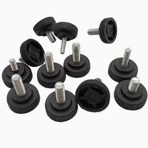 플라스틱 조절식 발 패드(나사 포함) M10 M8 M6 테이블 의자 블랙 레벨링 풋 패드 가구 다리 충격 방지 보