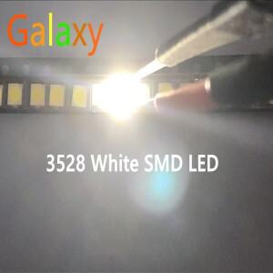 1210 백색 3528 SMD LED 밝은 발광 다이오드 5000-7000k 6-7lm 2000-2200mcd 2.8-3.6v 차가운 200 개