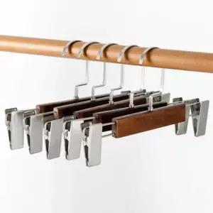 [생활] 클래식 원목 바지걸이 5p세트 소형 하의용 나무옷걸이