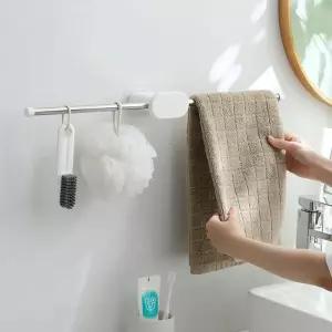 무타공 수건 걸이 욕실 화장실 수납 정리대 벽걸이행거 타월걸이 dKX5+1wzW