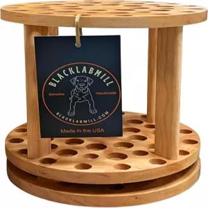 블랙랩밀 회전 페인트 브러시 홀더 수제 아트 공급 정리함 책상 예술 및 공예용 대용량 체리 하드우드