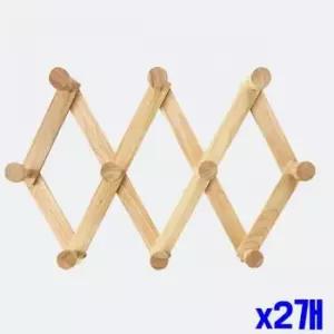 [생활] 도어후크 옷걸이 우드 자바라 특대 X2개 수납걸이