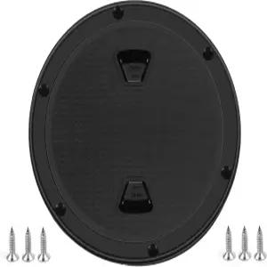 6인치 블랙 원형 검사 해치 해양 출입구 커버 보트 플라스틱 미끄럼 방지 나사가 있는 데크 플레이트 하단