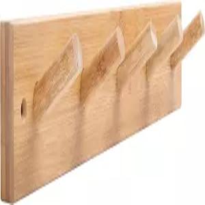 WEBI 코트 랙 벽 장착 16인치 홀 투 걸이 걸이용 후크 5개 포함 모자용 페그 레일 재킷 옷 수건 내추럴