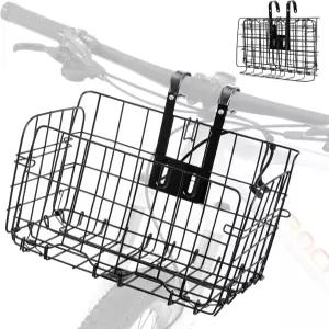 스쿠터 산악 자전거 및 비치 크루저를 위한 록브로스 접이식 바구니 견고한 전면 설치하기 쉬운 제품