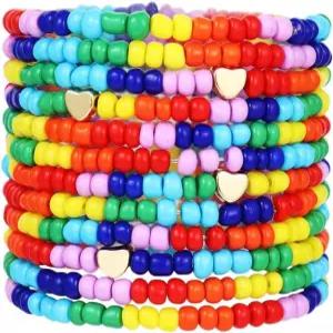 여성 여름 해변 하와이 주얼리 생일 선물용 DATOA 30개 세트 보헤미안 다층 스태커블 시드 비즈 팔찌