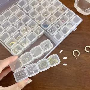 다용도 분리형 투명 수납함 56칸 1P 귀걸이 반지 보관 vbs6+4sML