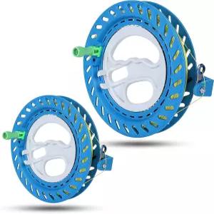 NA 2 PCS 스피디 카이트 릴 와인더 1000피트 업그레이드 라인 및 회전 잠금식 그립 핸들로 야외 사용 가능