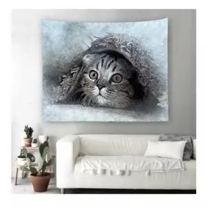 (튼튼)카펫고양이 패브릭 포스터 가림막 커튼 가리개 커텐 주방 바란스 가리개천 천가림막 가림막천 천가리