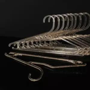 [생활] 끈나시 슬림 옷걸이 10p세트 펄샤인 투명 바지걸이