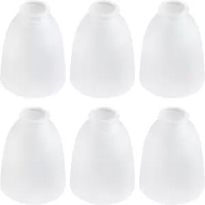 6팩 흰색 프로스트 유리 음영 벨 모양 커버 천장 선풍기 램프 교체 샹들리에 벽 스콘스용 조명 기구