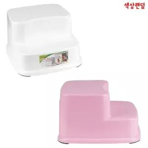 (튼튼)미끄럼방지 발디딤 받침대-2단 색상랜덤 디딤의자스툴 화장실 디딤대 받침대 풋대 2단 2단대
