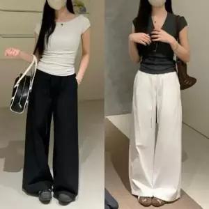 [옷은날개] 밴딩바지 면 코디 허리밴딩 일자 긴바지 여성바지