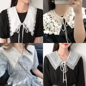 페이크 넥카라 레이스 넥케이프 패션 소품 리본 묶음 aXo9+8rAz