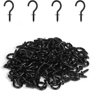 릴브로 1/2인치 작은 나사 고리 미니 금속 트위스트 블랙 100개