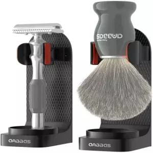 안바스 벽 장착 면도기 홀더 전동 칫솔 면도기용 ABS DIY 조립형 다용도 스탠드(2팩)