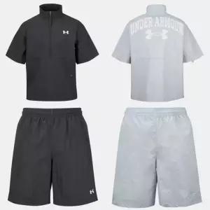 언더아머 남자 트레이닝복 6007565-6007566 APAC 우븐 스포츠 윈드브레이커 세트 아노락 반바지 셋업 STS