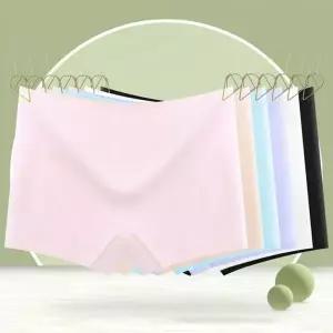 런칭특가 심리스 여성 사각 네모 여성팬티 아이스실크 노라인 무봉제 드로즈 속옷 누디라인 햄팬티