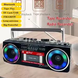 레트로 휴대용 AM/FM/SW 멀티 밴드 라디오 스테레오 무선 블루투스 Mp3 오디오 카세트 테이프 플레이어