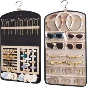 머리끈 머리띠 클립 귀걸이 목걸이 안경 양면 옷장 벽 문 1피스 라지 블랙을 위한 가방스마트 걸이식 홀더