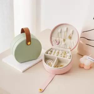 미니 보석 주최자 디스플레이 여행 케이스 상자 귀걸이 목걸이 반지 휴대용 핸드백 가죽 보관