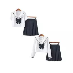 화이트네이비 세라복 세트(반팔or긴팔) 교복 학생복 TtH9+2Edq