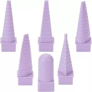 유니크래프탈 6Pcs 6스타일 와이어 래핑 맨드릴 플라스틱 주얼리 모양 키트 중간 크기의 오키드 및 점프 링