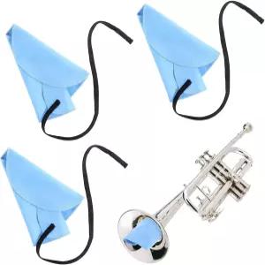 3Pcs 클라리넷 청소용 천 색소폰 면봉 스트랩이 달린 내부 튜브용 청소기 키트 파란색