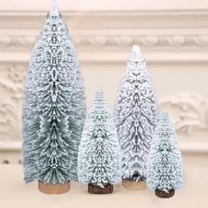 미니 크리스마스 트리 인공 작은 눈 소나무 장식 새해 파티 장식품 선물 홈 테이블