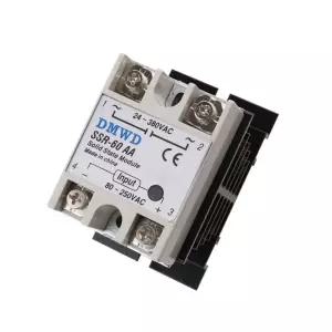 SSR-60AA 솔리드 스테이트 릴레이 AC에서 AC(입력 80-250V AC 출력 24-380V AC) 히트 싱크 60A
