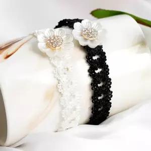 (폭스타일)리네 플라워 초커 목걸이 bVW4+8lLd