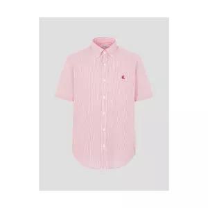 빈폴 BEANPOLE MEN 강연 시어서커 변형 핀 스트라이프 반소매 셔츠 레드 BC5465C436 441198