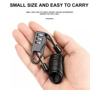 오토바이 자전거 헬멧 잠금 내구성 강철 와이어 방지 케이블 디지털 암호 휴대용 미니 안전 체인 자물쇠