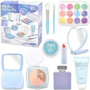 (튼튼)뷰티 스타일링 메이크업 화장품 11종 키트 블루어린이 박스 놀이 도구 장난감 역할