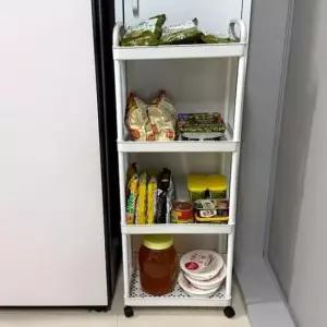 [생활] 화이트 수납함 이동식 JTRK111676 트롤리 4단