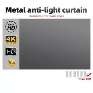 고화질 16 9 안티 라이트 스크린 휴대용 홈 프로젝터 간단한 금속 소재 접이식 보기 장치 4K