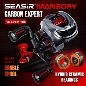 Seasir Mansory 베이트 캐스팅 낚시 릴 초경량 탄소 하이브리드 세라믹 베어링 더블 스풀 해수 146g 11 + 1