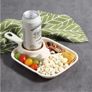 어린이 손잡이 사각 식판 4칸 유아용 가정용 어린이집 도시락통