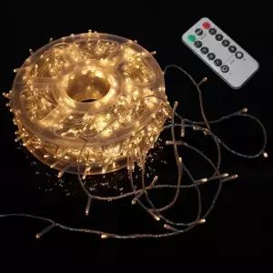 (웜색) 크리스마스 트리 LED 500구 투명선 리모컨 USB전구 50m