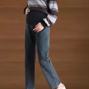 [신상오픈런]여성 임산부용 코튼 스판 일자핏 워싱 청바지 (41573696)