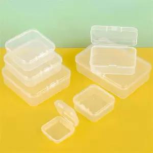 10pcs 플라스틱 상자 직사각형 반투명 포장 보관 방진 단단한 강한 보석 케이스 컨테이너