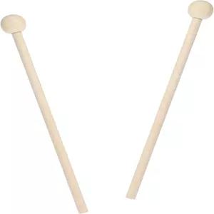 노게키 2PCS 나무 실로폰 망치 차임용 8인치 드럼 스틱 우드 블록 글로켄스필 올덜트용 벨